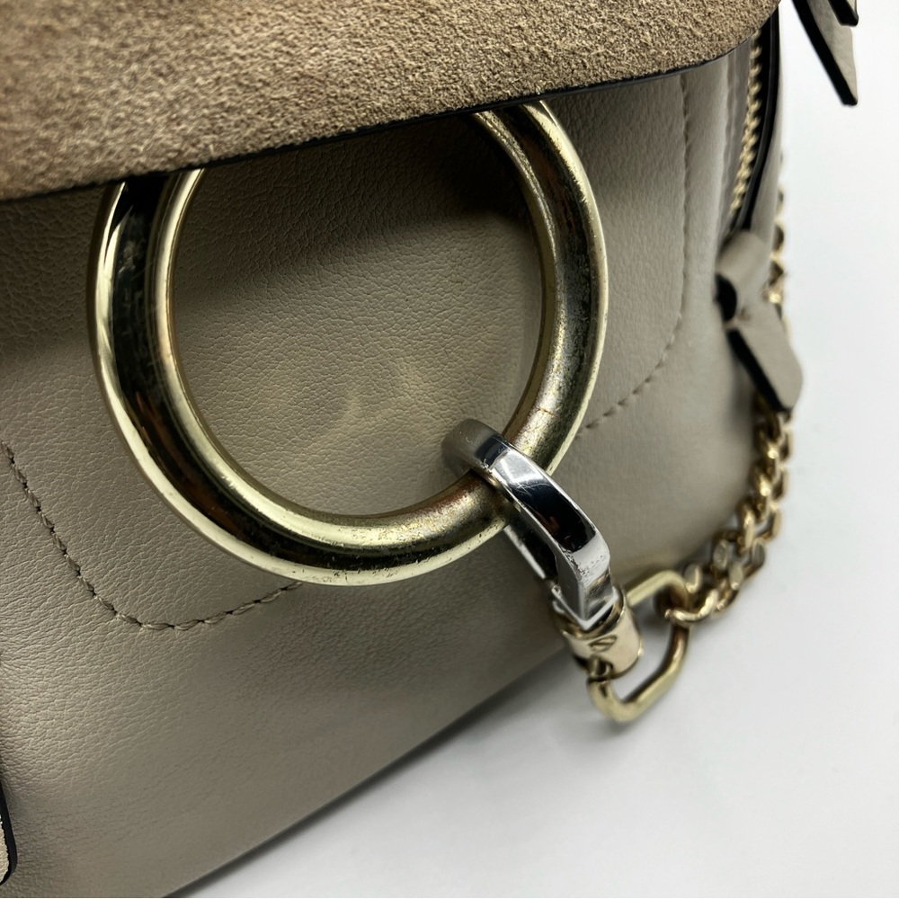 Chloé Grey Leather & Suede Mini Faye Backpack - Picture 6 of 16